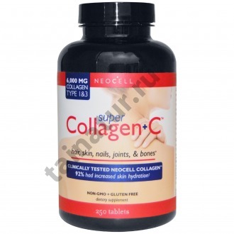 Капсулы Супер Коллаген+Витамин С (COLLAGEN+C 6000 MG. Neocell Type 1&3)