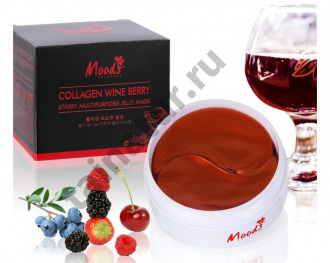 Гидрогелевые патчи для век с экстрактами ягод, коллагеном и вином Moods Collagen Wine Berry Starry Multipurpose Jelly Mask