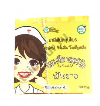 Тайская отбеливающая зубная паста  Herbal WhiteToothpaste By M and O