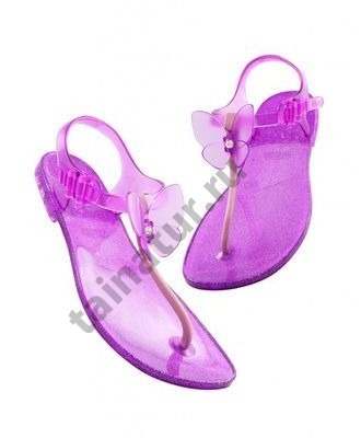 Женские сандалии Zhoelala (коллекция BUTTERFLY) Фиолетовые бабочки