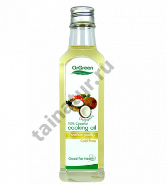 Кокосовое масло 100% для приготовления пищи ORGREEN Organic 100% Coconut Cooking Oil Gold Press 240 ml