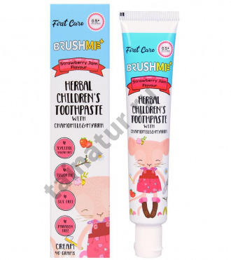 Детская зубная паста-джем со вкусом клубники Brushme Strawberry Jam Flavour Herbal Children Toothpaste