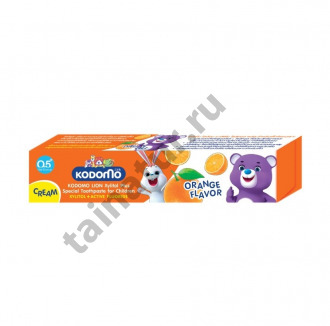 Детская зубная паста-крем со вкусом Апельсина Kodomo Lion Cream Orange  Flavor